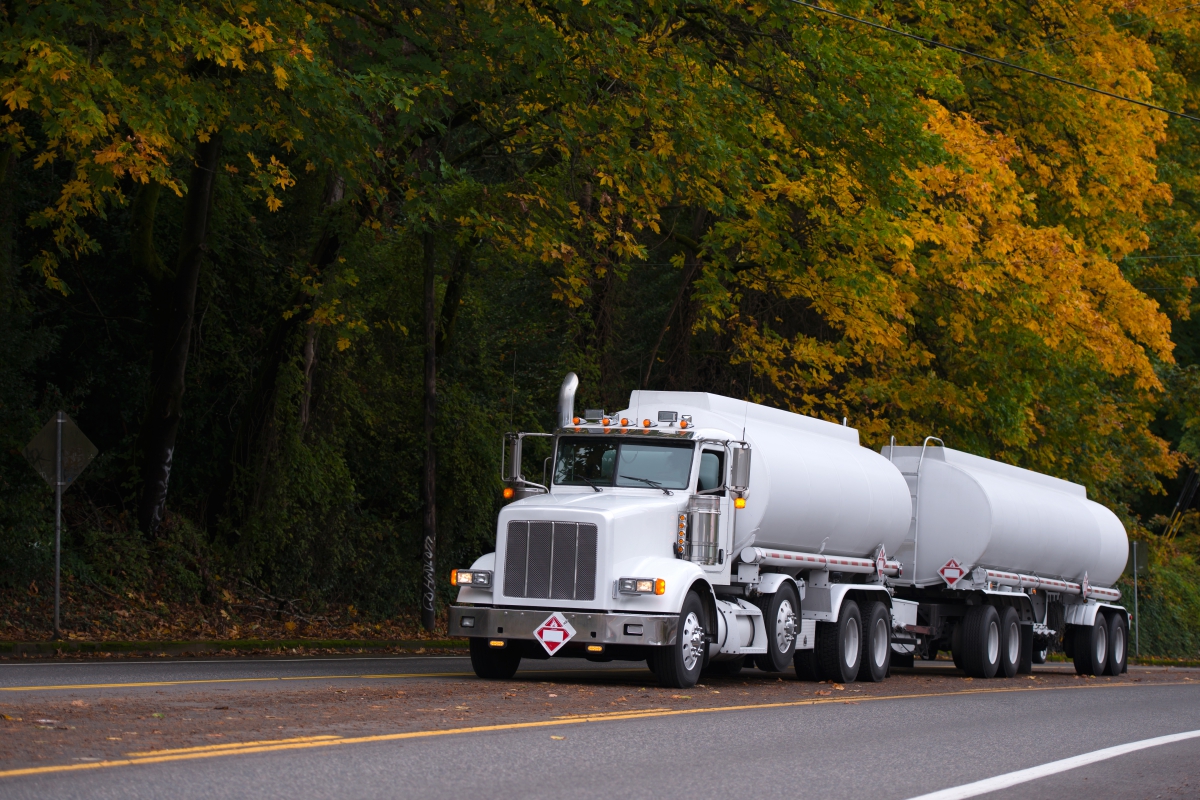 Image of a fuel truck driving