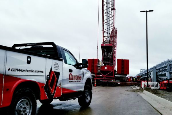 Construction Bulk Fuel and Oil Distribution-img2 OilWorks truck at construction site