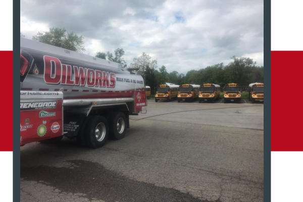 Canal Winchester Bulk Fuel and Oil Distribution Company 1 Oilworks truck delivering fuel or lubricants to school buses