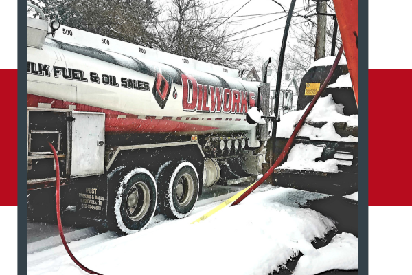 Groveport Bulk Fuel and Oil Distribution Company 1 Oilworks truck delivering fuel or lubricants in the winter