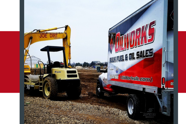 Pataskala 4 oilworks trailer, construction vehicles in background