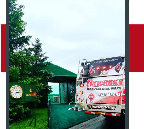 Oilworks truck outside of Rolex